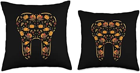 Thanksgiving Tooth Cute Fall Teeth Dental Dentist Women Throw Pillow - Image 3