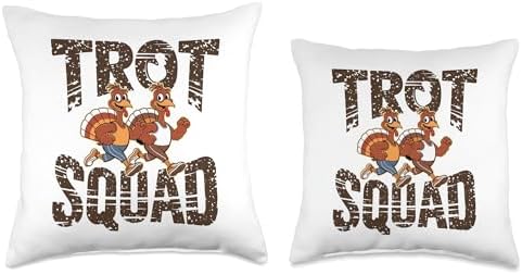 Trot Squad, Friendsgiving Squad Running Thanksgiving Throw Pillow - Image 3