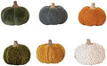 Creative Co-Op Boucle Velvet Pumpkin Holiday Decor with Wood Stem, Multicolor, Set of 6 by Unknown