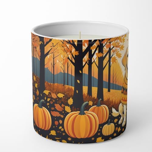 Caroline's Treasures DAC1056CDL Yellow Labrador Retriever Fall Decorative Soy Candle Nature Soy Wax Essential Oil Home Decor Ideal for Bedroom Kitchen Bath Office Gift, 10 oz - Image 3