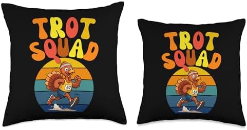 67 Meme Six Seven Thanksgiving Turkey Retro Trot Squad Throw Pillow - Image 3