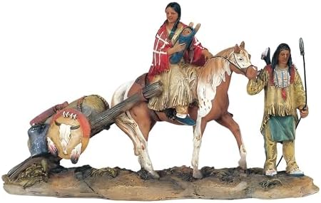 ICE Armor 8.5" W Indian Family Statue Native American Decoration Figurine Office Desk/Home/Living Room/Table Decor, Perfect House Warming Gifts for New Home by ICEARMOR