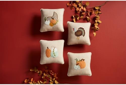 Mud Pie Embroidery Pillow, Turkey, 8" x 8" - Image 2