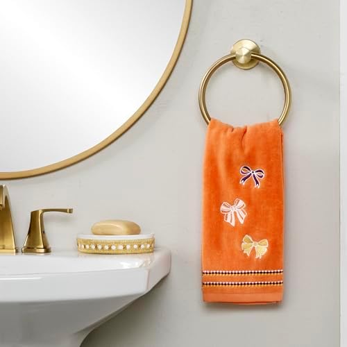 SKL Home Fall/Thanksgiving Tossed Autumn Bows Hand Towel Set-2pc, Orange - Image 2