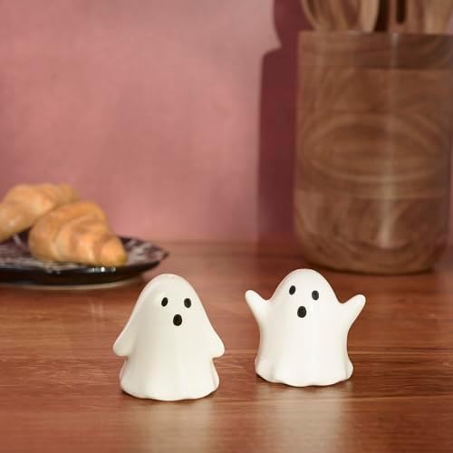 Primitives by Kathy Ghost Pair Halloween Ceramic Salt Pepper Shaker Set - Image 6