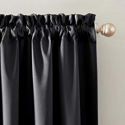 Sun Zero Oslo Theater Grade Extreme Total Blackout Rod Pocket Curtain Panel, 52" x 84", Coal