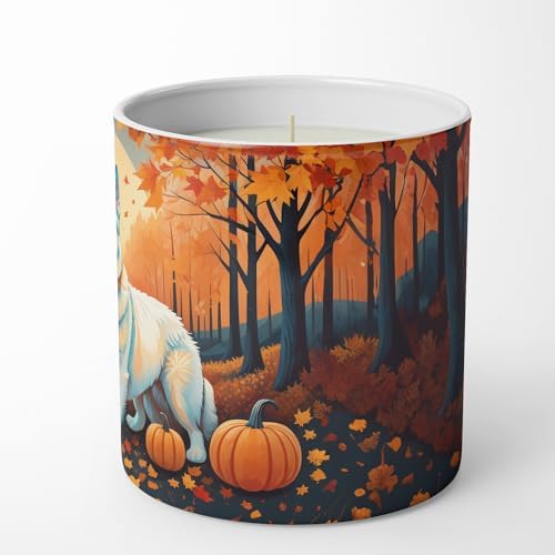 Caroline's Treasures DAC1047CDL White German Shepherd Fall Decorative Soy Candle Nature Soy Wax Essential Oil Home Decor Ideal for Bedroom Kitchen Bath Office Gift, 10 oz - Image 5