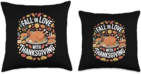 Autumn Cute Fall in Love with Thanksgiving Throw Pillow - Image 3
