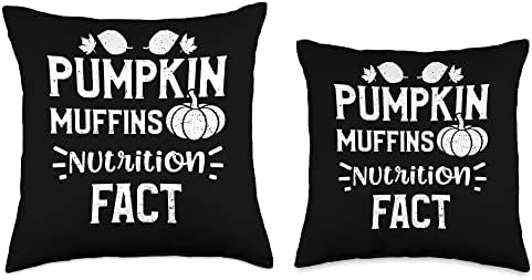 Thanksgiving: Pumpkin Muffins Nutrition Fact - Pumpkin Throw Pillow - Image 3