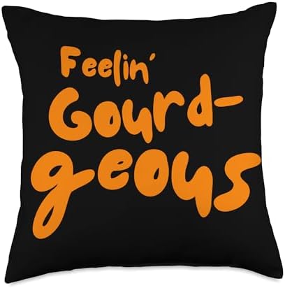 Feelin' Gourd-geous Funny Thanksgiving Beauty Throw Pillow by Unknown