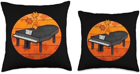 Grand Piano Fall Pianist Autumn Musician Thanksgiving Throw Pillow - Image 3
