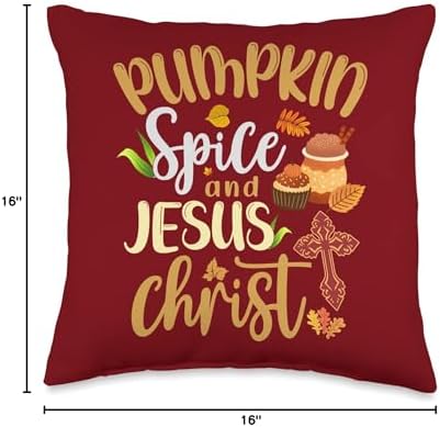 Fall Season Idea Pumpkin Spice And Jesus Christ Thanksgiving Throw Pillow - Image 4