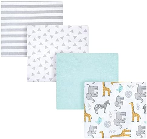 Hudson Baby Unisex Baby Cotton Flannel Receiving Blankets, Yellow Safari, One Size by HudsonBaby