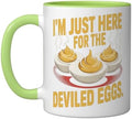 I’m Just Here for the Deviled Eggs Egg Expert Deviled Egg Ceramic Mug, Light Green/White, 11oz by Unknown
