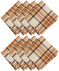 Russet Harvest Woven Plaid Napkins, Set of 8, Multicolor - 17" W x 17" L by ElreneHomeFashions