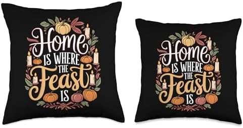 Home Where The Feast Is Thanksgiving Throw Pillow - Image 3