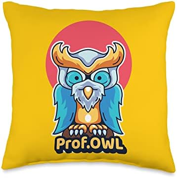 Funny Professor Owl joke Secret Santa Present to a Teacher Throw Pillow by Unknown