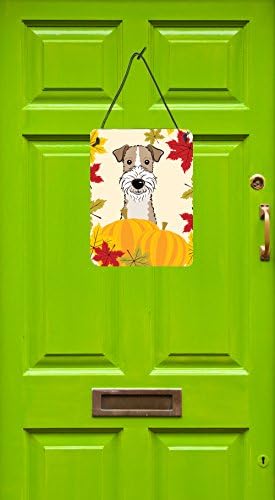 Caroline's Treasures BB2053DS1216 Wire Haired Fox Terrier Thanksgiving Wall or Door Hanging Prints Aluminum Metal Sign Kitchen Wall Bar Bathroom Plaque Home Decor Front Door Plaque, 12x16, Multicolor - Image 2