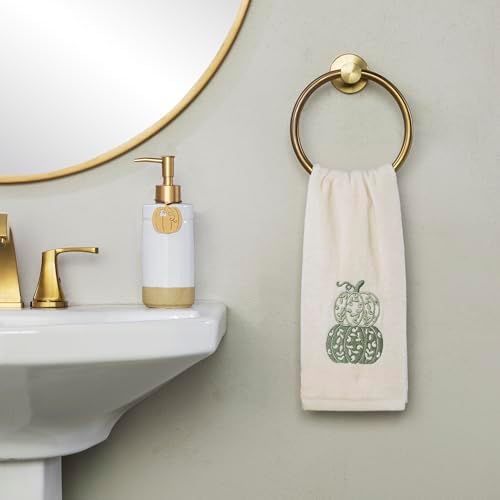 SKL Home Fall/Thanksgiving Scroll Pumpkin Hand Towel Set-2pc, Natural - Image 3