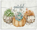 Boho Succulent Pumpkin Autumn, 24 x 30 Inch Canvas Wall Art by StupellIndustries