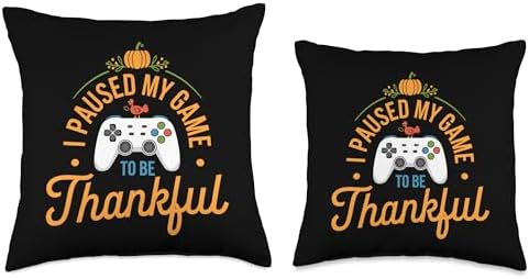 I Paused My Game To Be Thankful, Gamer Happy Thanksgiving Throw Pillow - Image 3