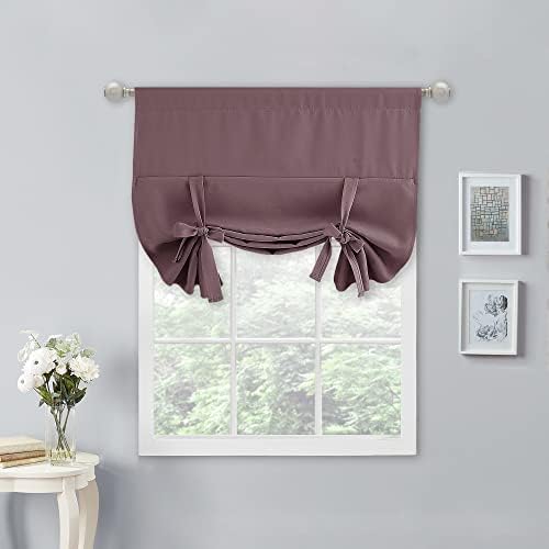 NICETOWN Dry Rose Roman Curtains 45 Inches Long for Bedroom by NICETOWN