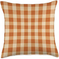 Thanksgiving Plaid – Burnt Orange Gingham for Cozy Fall Vibe Throw Pillow by Unknown