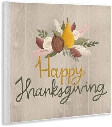 Happy Thanksgiving Rustic, 12 x 12 Inch Mounted Print on Wall Plaque - Image 2