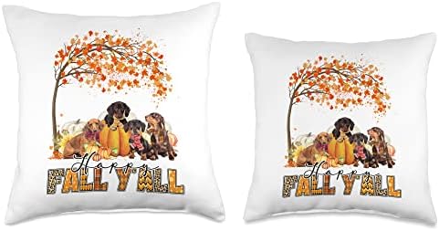 Happy Fall Y'all Dachshund Lover Autumn Pumpkin Thanksgiving Throw Pillow - Image 3