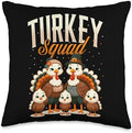 Turkey Squad, Thanksgiving Turkey Matching Family Throw Pillow by Unknown