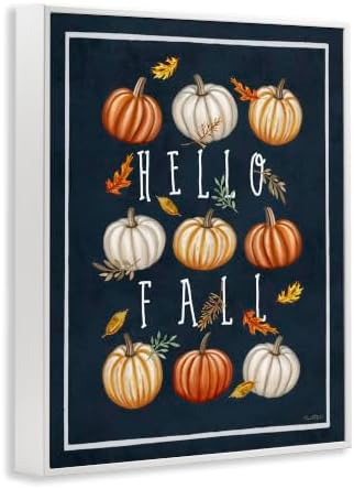 Hello Fall Pumpkin Botanical Welcome, 24 x 30 Inch Framed Giclée Print - Image 2