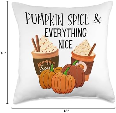 Fall Thanksgiving Pumpkin Spice & Everything Nice Pumpkin Spice and Everything Nice Fall Latte Drink Throw Pillow, 18x18, Multicolor - Image 4