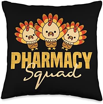 Pharmacy Squad Pharmacist Pumpkin Fall Thanksgiving Throw Pillow by Unknown