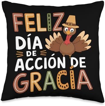 Feliz Dia De Accion De Gracia Happy Thanksgiving Spanish Throw Pillow by Unknown