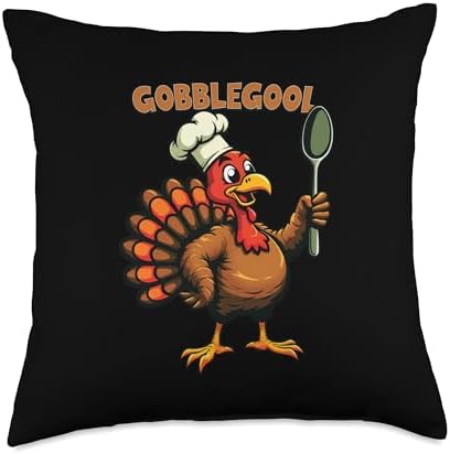 Gobblegool Turkey Thanksgiving gobble gool turkey Funny Throw Pillow by Unknown