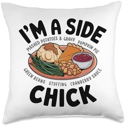 I'm A Side Chick, Grateful Thankful Blessed, Thanksgiving Throw Pillow by HadleyDesigns