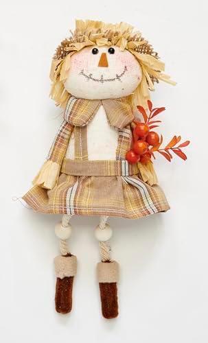 Worth Imports 10" Harvest Sitting Girl, Set of 2 Scarecrow, Multicolor by Worth+Imports