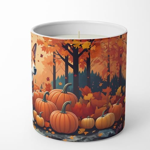 Caroline's Treasures DAC1011CDL Red Basenji Fall Decorative Soy Candle Nature Soy Wax Essential Oil Home Decor Ideal for Bedroom Kitchen Bath Office Gift, 10 oz - Image 5