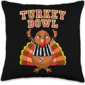 Football Turkey Bowl Annual Family Thanksgiving Game Referee Throw Pillow by Unknown