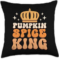 Hello Fall Autumn Pumpkin Spice King Thanksgiving Pumpkin Spice King Squad for Latte Lover Autumn Team Throw Pillow, 18x18, Multicolor by Unknown