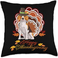 Funny Beagle Dog Turkey Happy Thanksgiving Throw Pillow by Unknown