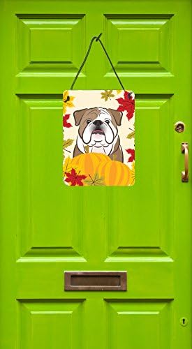 Caroline's Treasures BB2025DS1216 English Bulldog Thanksgiving Wall or Door Hanging Prints Aluminum Metal Sign Kitchen Wall Bar Bathroom Plaque Home Decor Front Door Plaque, 12x16, Multicolor - Image 2