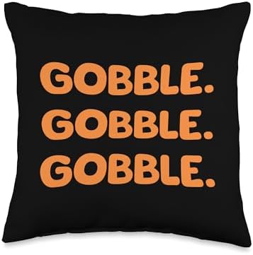 Thanksgiving Day Gobble Gobble Gobble Turkey Trot Throw Pillow by Unknown