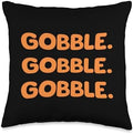 Thanksgiving Day Gobble Gobble Gobble Turkey Trot Throw Pillow by Unknown
