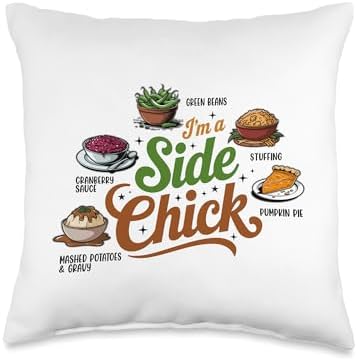 I'm A Side Chick, Grateful Thankful Blessed, Thanksgiving Throw Pillow by HadleyDesigns