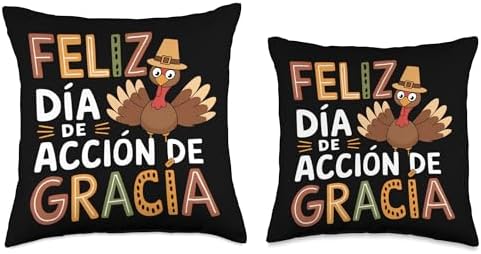 Feliz Dia De Accion De Gracia Happy Thanksgiving Spanish Throw Pillow - Image 3