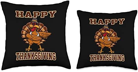 Floss Turkey Pigrim Happy Thanksgiving Outfit Toddler Boys Throw Pillow - Image 3