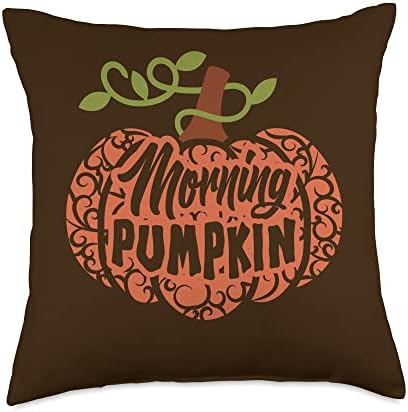 Fall Morning Pumpkin, Autumn Thanksgiving Graphic Throw Pillow by Unknown