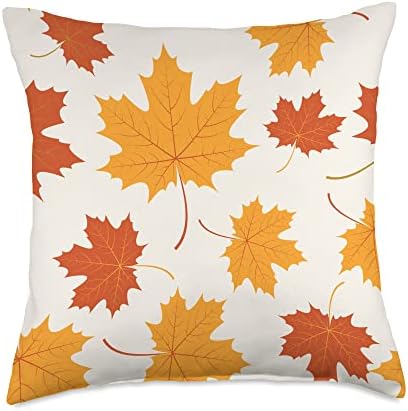 Autumn Orange Leaves Fall Thanksgiving Throw Pillow by Unknown