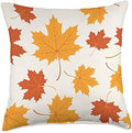 Autumn Orange Leaves Fall Thanksgiving Throw Pillow by Unknown